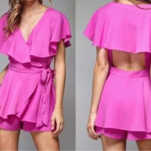 Vibrant Pink Ruffle Romper